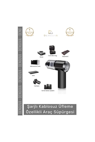 Araçsüpürgesi Güçlü Emiş Performanslı Usb Şarjlı Lityum Bataryalı Katlanabilir Akülü Araç Süpürgesi