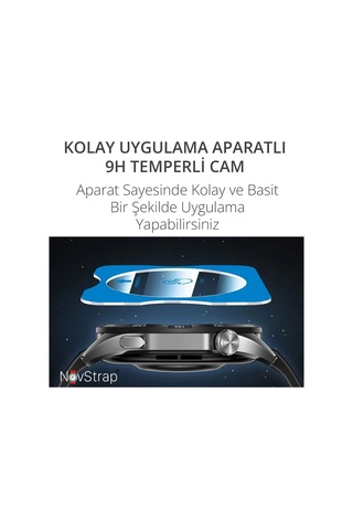 Novstrap Samsung Galaxy Watch 8 40mm İle Uyumlu Ekran Koruyucu 9h Temperli Cam Kolay Uygulama Aparat