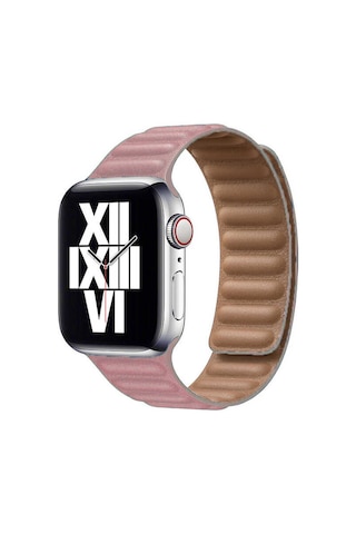 Watch 44mm Uyumlu Krd-34 Deri Mkst Kordon-pembe