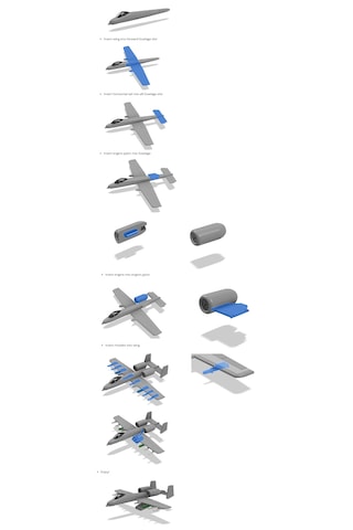 A10 Warthog Uçak Maket Kiti Kurulabilir Jet Uçağı Oyuncak Seti