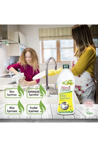 Mom's Green Limon Bitkisel Bulaşık Temizleyici 2 x 750 ML