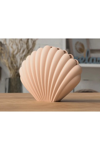 Shell 3d Modern Tarz Deniz Kabuğu Boyanabilir Plastik Vazo Beyaz
