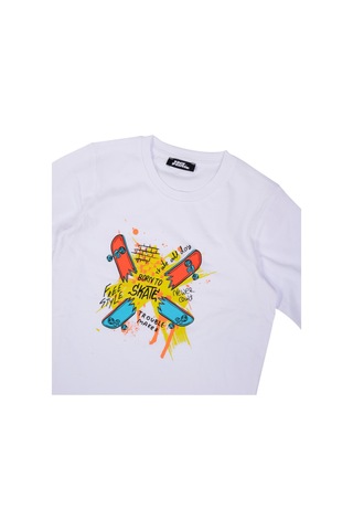 No Fear Erkek Çocuk Uzun Kollu Tshirt Kaykay Baskılı BEYAZ