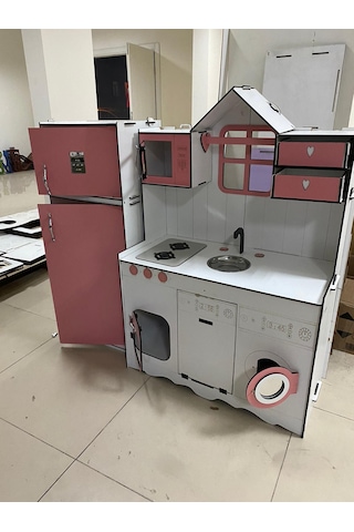 Yeni Tasarım Ahşap Buzdolaplı Mutfak Seti