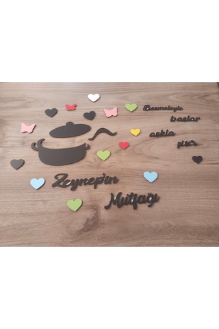 Mutfak Duvar Süsü Besmele/aşk Bir Arada Kişiye Özel Çok Şık