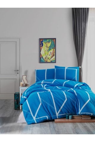 Mulberry Camelia Nevresim Takımı Çift Kişilik 4 Parça 200x220 Mavi