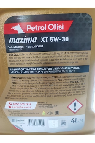 Petrol Ofisi Maxima xt 5 W -30 4 L