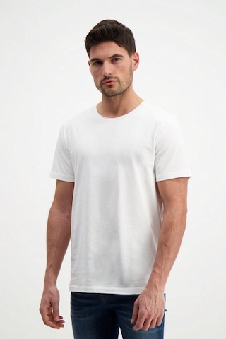Rich Ekru Erkek Yıkamalı Basic T-shirt Beyaz