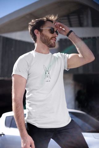 Freedom Store Erkek Özel Baskılı Modern Fit %100 Pamuk Bisiklet Yaka T-shirt Beyaz