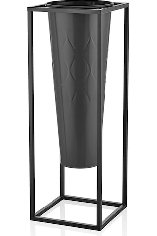 The Mia Prizma Vazo & Saksı Siyah 80x30x30 Cm