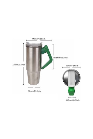 Ulzyvf Stanley 900ml Termal Bardağı - 8 Saat Sıcak, 12 Saat Soğuk Tutar, Döner Kulplu Siyah, Pratik Kapaklı Siyah