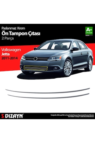 S-Dizayn  Volkswagen Jetta Krom Ön Tampon Çıta 2 Prç 2011-2014