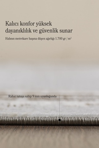Modern Tasarımlı Pamuk Tabanlı Karo Mermer Desenli Saçaklı Kahverengi Renkli Halı Kahverengi