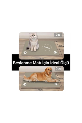 Matgo Pati Food Water Krem Evcil Hayvan Beslenme Matı Mama Paspası 50 x 70 CM