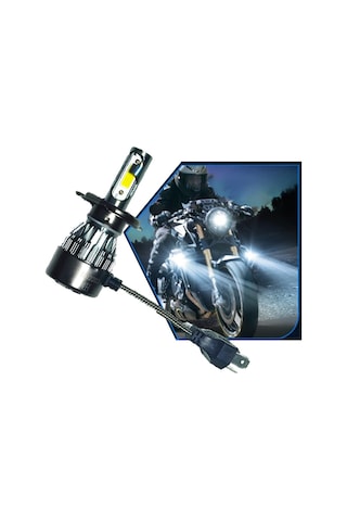 Motosiklet H4 Led Power Led 12v 4000Lümen 6000K Beyaz Işık Xenon Ampul