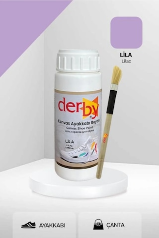 Derby Lila Kanvas - Bez / Kumaş Ayakkabı Boyası 100 Ml Lila