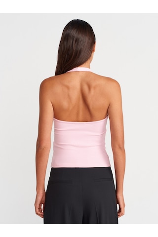 Dilvin Kadın Halter Yaka Sırtı Açık Pembe Bluz - 101a21052 Pembe