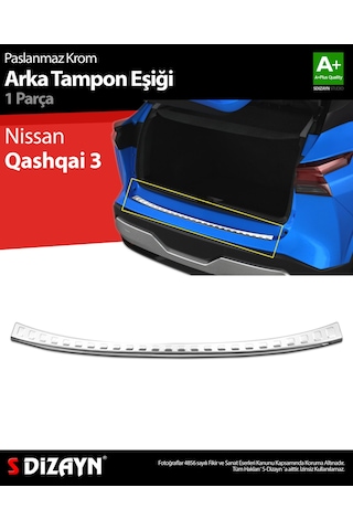 S-dizayn Nissan Qashqai 3 Krom Arka Tampon Eşiği 2021 Üzeri