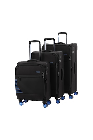 Baggaj V2412 Super Lıght Valiz Gri Set Siyah
