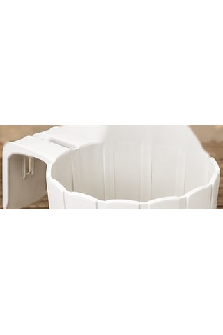 Storeşahin 3d Baskı Askılı Balkon Saksısı Dikey Çizgili Dekoratif Çiçek Ve Aromatik Bitki Saksısı - Beyaz Shn0720