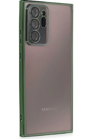 Özel Galaxy Note 20 Ultra Kılıf Lensli Silikon - Yeşil Fırsat