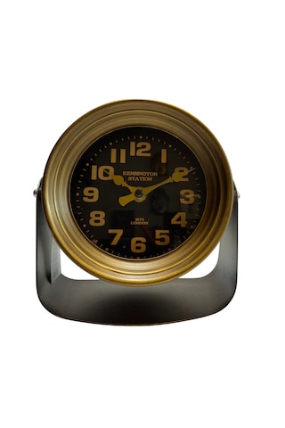 Klc Yuvarlak Metal Masa Saati Bronz