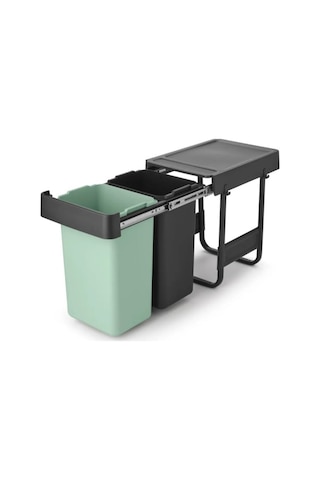 Brabantıa Sort&go Buılt In Dark Grey Çöp Kutusu 2x15lt Yeşil