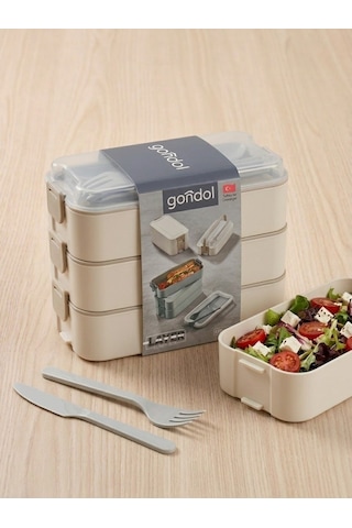 Gondol Lunch Box Saklama Kabı Bej