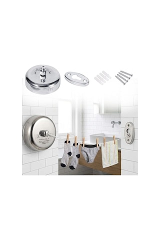 Buffer Paslanmaz Çelik Geri Çekilebilir Çamaşır İpi Duvar Tipi Duvara Monte Banyo,balkon,bahçe Çamaşır Kurutma Askısı Çok Renkli