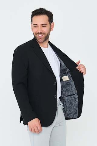 Siyah Mono Yaka Regular Fit Erkek Spor Ceket
