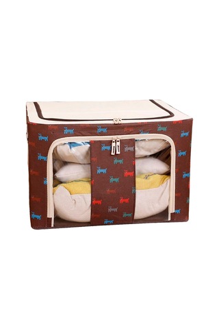 Sones Katlanabilir Saklama Kutusu Fermuarlı Dokumasız Kumaş Nem Geçirmez Giysi Saklama Kutusu, Boyut: 66l 50x40x33cm Pembe Ayçiçeği Pembe