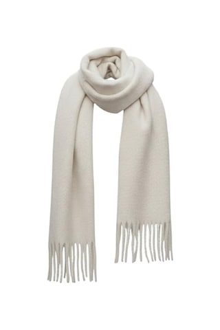 Bermody Puffy Yumuşak Dokulu Kadın Atkı Şal Omuz Şalı 50 X 190 Cm Krem