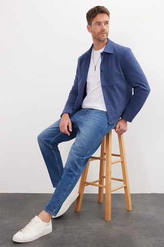 Tudors Erkek Slim Fit Dar Kesim Çift Cepli Çıtçıt Kapamalı Lacivert Mont-46277 Lacivert