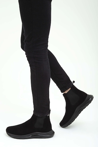 Tamer Tanca Erkek Hakiki Deri Siyah Süet Casual Bot 381 16196 Erk Bot Sk22/23 Sıyah Suet Siyah