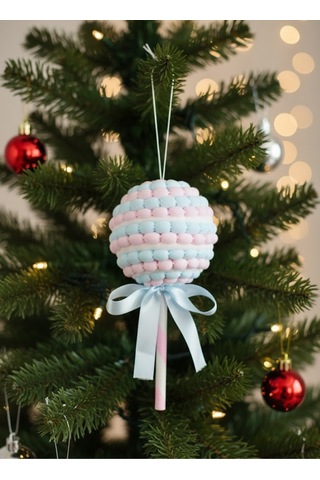 Yılbaşı Süsü Candy Çubuklu Şeker, Mavi Ve Pembe, 28 Cm, Renkli Ve Eğlenceli