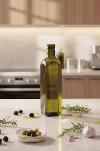 750 Ml Yeşil Maraska Kilitli Sızdırmaz Kapaklı Yağ Şişesi 750 Cc Kapüşonlu Köşeli Cam Şişe 20 Adet Diğer