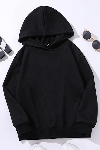 Çocuk Panda Sırt Baskılı Sweatshirt Siyah