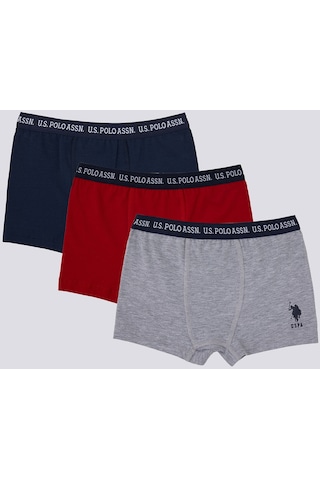 U.S. Polo Assn. Stripped Erkek Çocuk 3lü Boxer 5274-32000 Lacivert