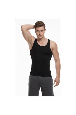 Fit Women Erkek Atlet Korse Bel Göğüs Göbek Korse 6050 Siyah