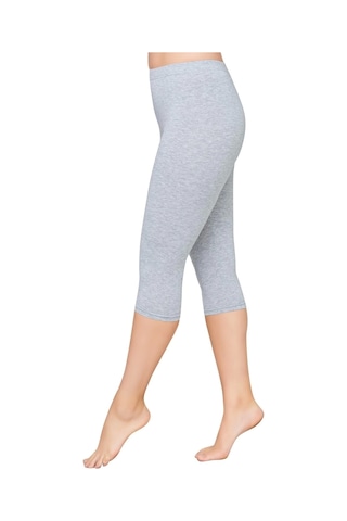 Kolcu Kadın Elastan Kapri Tayt 454 - Gri Gri