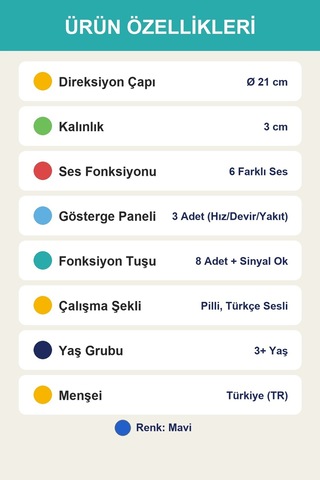 Turbosürücü Sesli Işıklı Direksiyon Oyuncağı Mavi