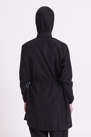 Kadın 23203 Büzgülü Paraşüt Tam Tesettür Mayo Siyah-siyah 33942 - 1 Siyah