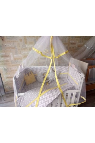 Hugoy Bebek beşik cibinliği ve demiri, cibinlik, tül,demir sarı