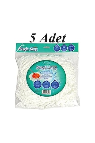 Motek Mop Microfiber Yedek Püskül Yedek Başlık 5 Adet Diğer
