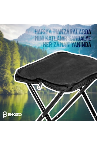 Ultra Hafif El Çantası Boyutunda Katlanır Kamp Sandalyesi Portatif Taşınabilir Piknik Sandalyesi Siyah