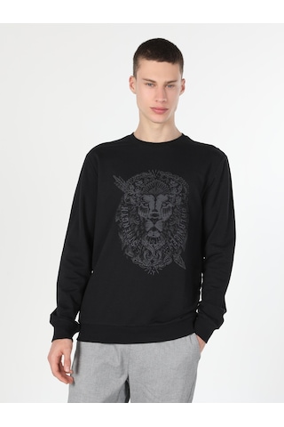 Colin's Colins Regular Fit Baskılı Siyah Erkek Sweatshirt 001