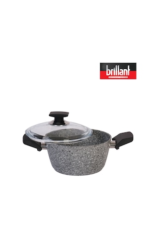 Brillant Lüks Granit Derin Tencere 22 Cm Yanmaz Yapışmaz Tencere