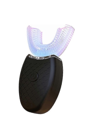 U Şeklinde Sonic Elektrikli Diş Fırçası Tam Otomatik Ultrasonik Beyazlatıcı Diş Fırçası Siyah, Yetişkinler İçin