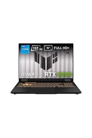 Asus Tuf F16 FX608JH-RV010W i5-13450HX 16 GB 512 GB SSD RTX5050 16" W11P Dizüstü Bilgisayar