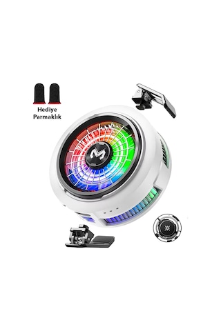 Memo Cx20 İos Android Soğutucu 20w Manyetik Rgb Telefon Soğutucu Anında Hızlı Soğutma,sessiz Fan Soğutma - Beyaz
